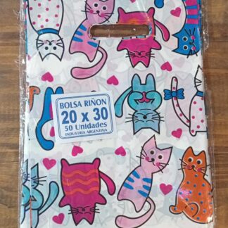 Bolsa riñon para regalo 35x45 gatitos