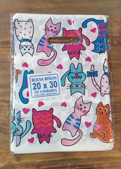 Bolsa riñon para regalo 35x45 gatitos