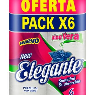Papel higienico Elegante 6 rollos de 30mt