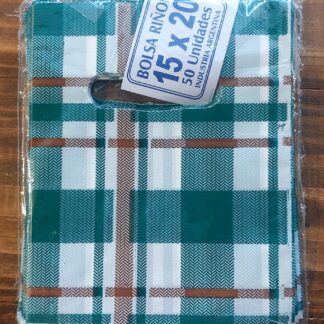 Bolsa riñon para regalo 15x20 cuadrille verde