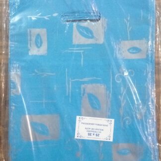 Bolsa riñon para regalo 25x35 plumas celeste
